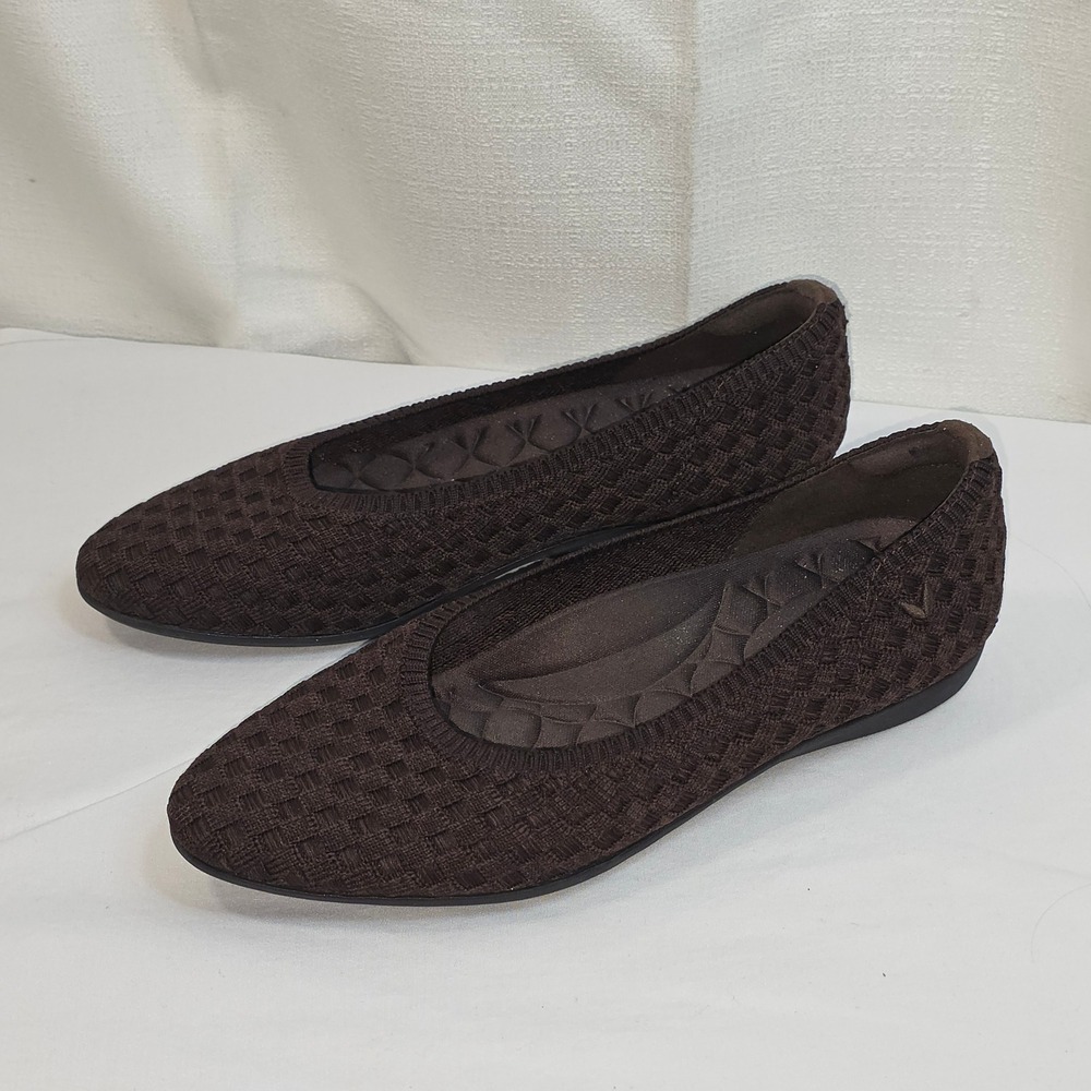 Vivaia Margot 2.0 Brown Woven Knit Square Toe Ballet Flats Size 35
